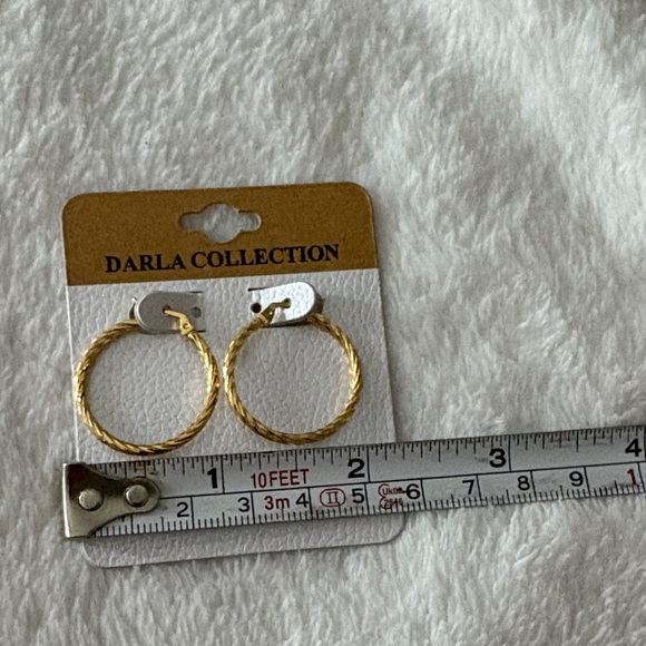 Dalia Collection Twisted Gold Hoop Earrings - Picture 3 of 3